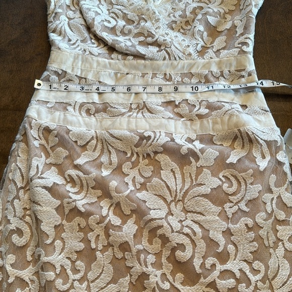 Tadashi Shoji Ivory and Nude Lace Cocktail Dress Women's Size 4 - Picture 14 of 16